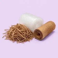 Shredded paper, bubble wrap and honeycomb wrap
