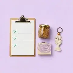 Checklist with ticks next to the ordered products