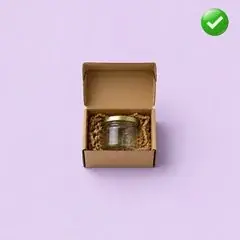 Snug-fit box with a jar and cushioning