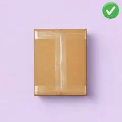 Box sealed with H-pattern tape