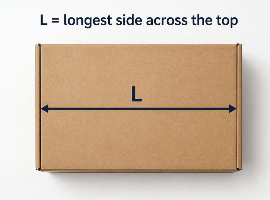 L is the longest side across the top