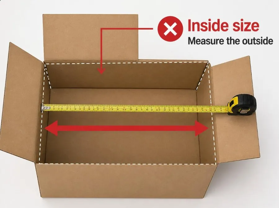 Mistake: measuring the inside size. Measure the outside