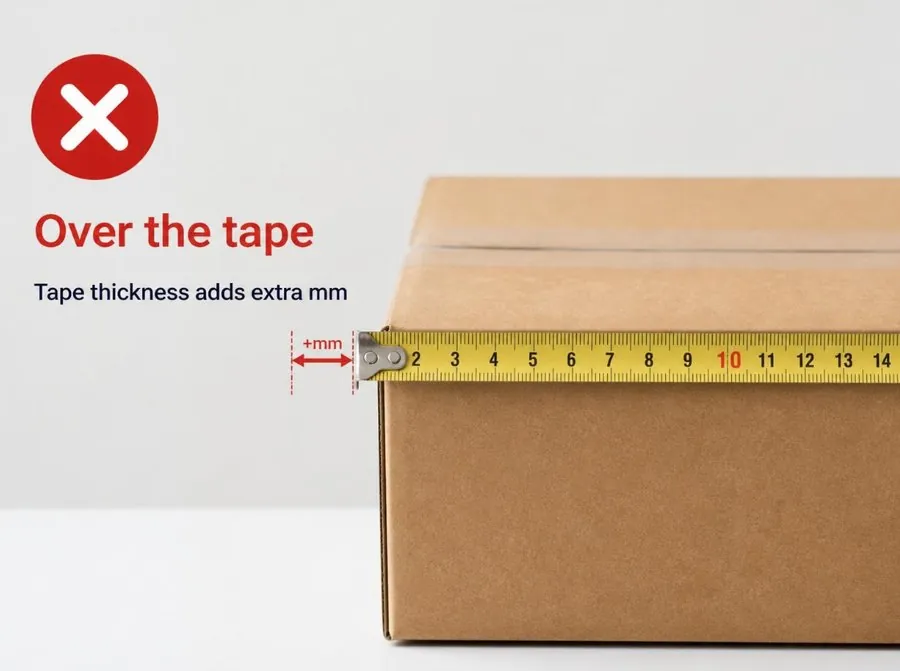 Mistake: measuring over the tape. Tape thickness adds extra mm