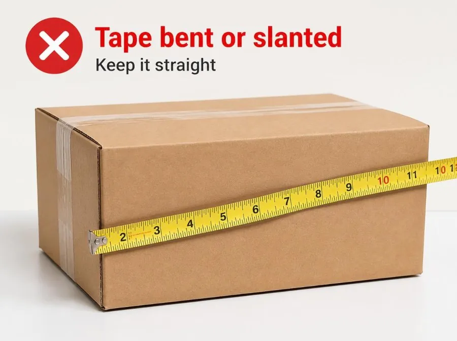Mistake: tape bent or slanted. Keep it straight