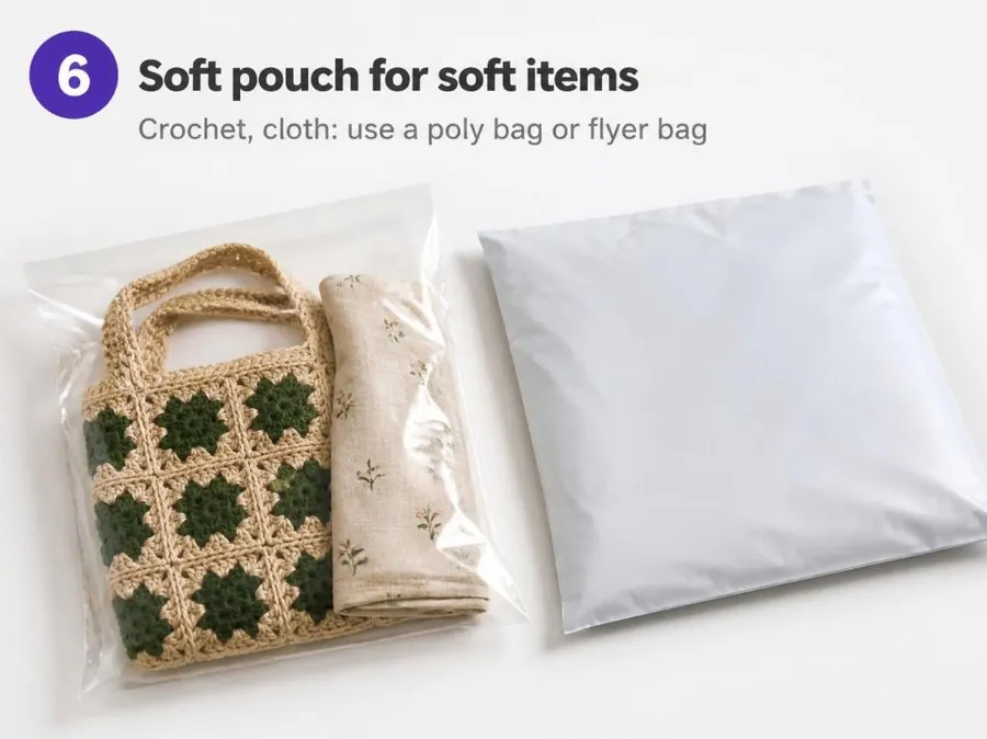 Soft pouch for soft items such as crochet and cloth